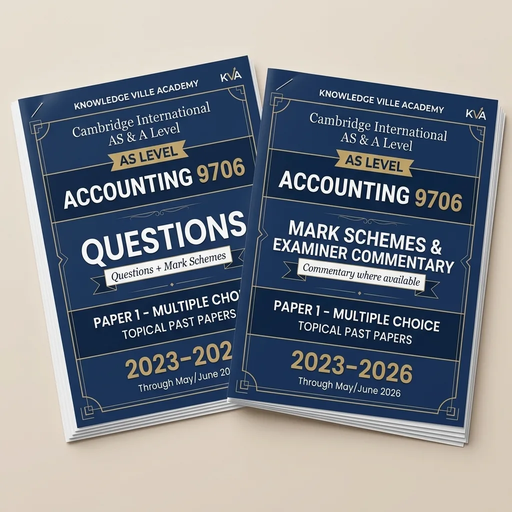 Accounting 9706 Paper 1 MCQ — Questions + Mark Schemes — printed set photo